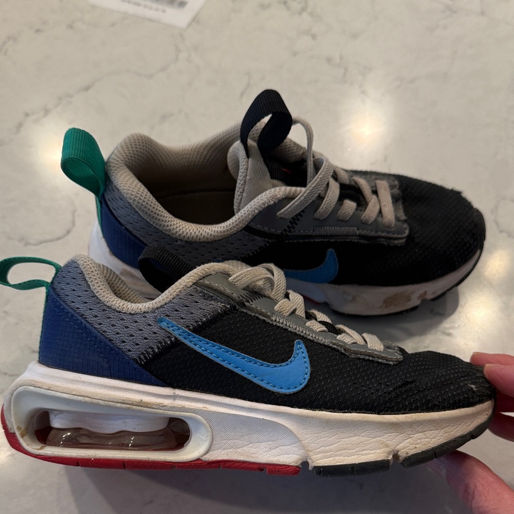 Nike Kids Black, Blue & Gray Air-Cushion Athletic Sneakers